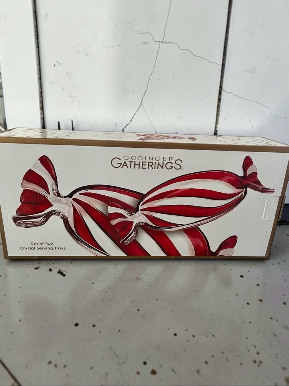 Set Of Two Shannon Godinger
Crystal Red & Clear Trays
Peppermint Candy Wrapper